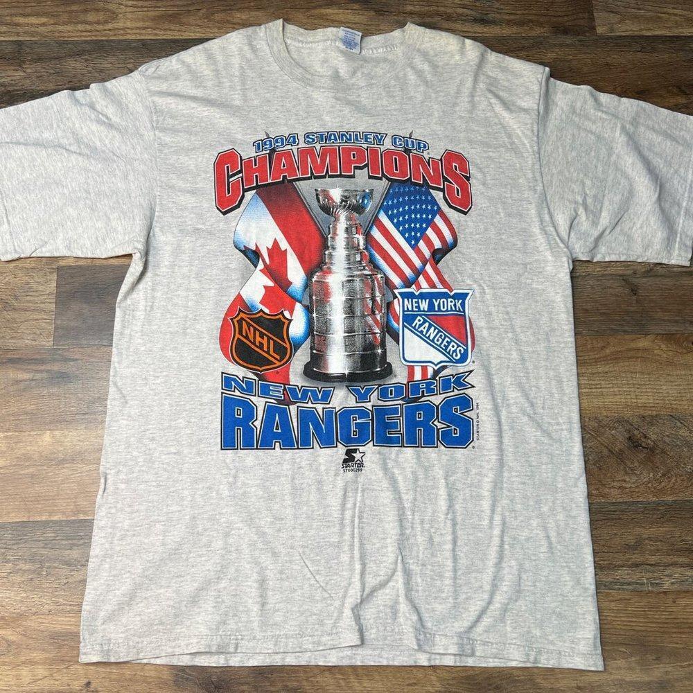 Retro 1994 New York Rangers Stanley Cup Gray Shirt 90S Full S-3Xl Vinage